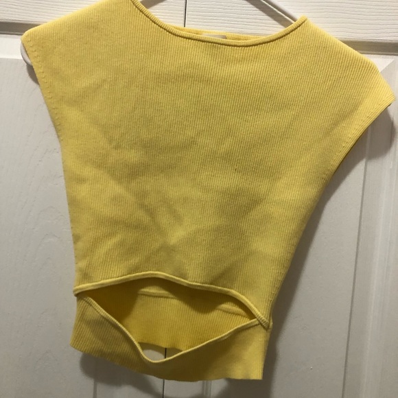Aritzia Wilfred yellow sculpt knit top - Picture 2 of 5